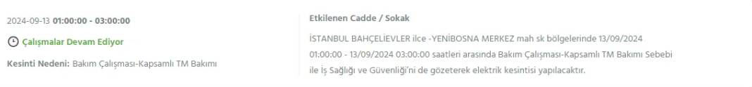 İstanbullular dikkat: BEDAŞ'tan13 Eylül cuma için elektrik kesintisi duyurusu 8